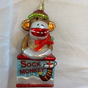Sock Monkey Holiday Ornament